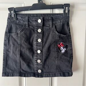 Disney Black Denim Girl’s Skirt with Minnie Mouse Character Patch size small